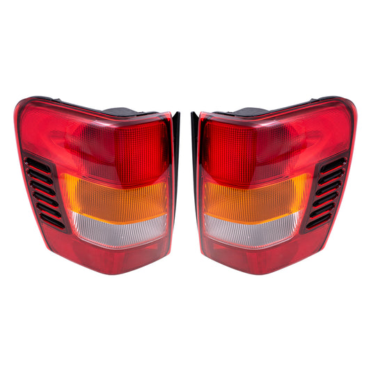 Brock Replacement Set Driver and Passenger Tail Lights with Circuit Board Compatible with 2002-2004 Grand Cherokee 55155139AH 55155138AI