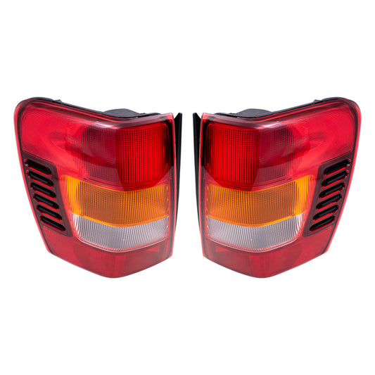 Brock Replacement Set Driver and Passenger Tail Lights with Circuit Board Compatible with 2002-2004 Grand Cherokee 55155139AH 55155138AI