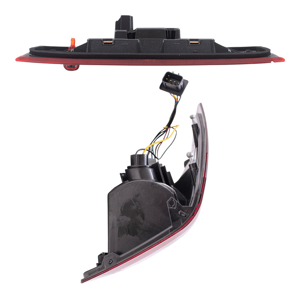 Brock Replacement Driver and Passenger Side Tail Light Assemblies with Bulbs, Sockets & Wiring, and 3rd Brake Light 3 Piece Set Compatible with 2005-2006 Grand Cherokee