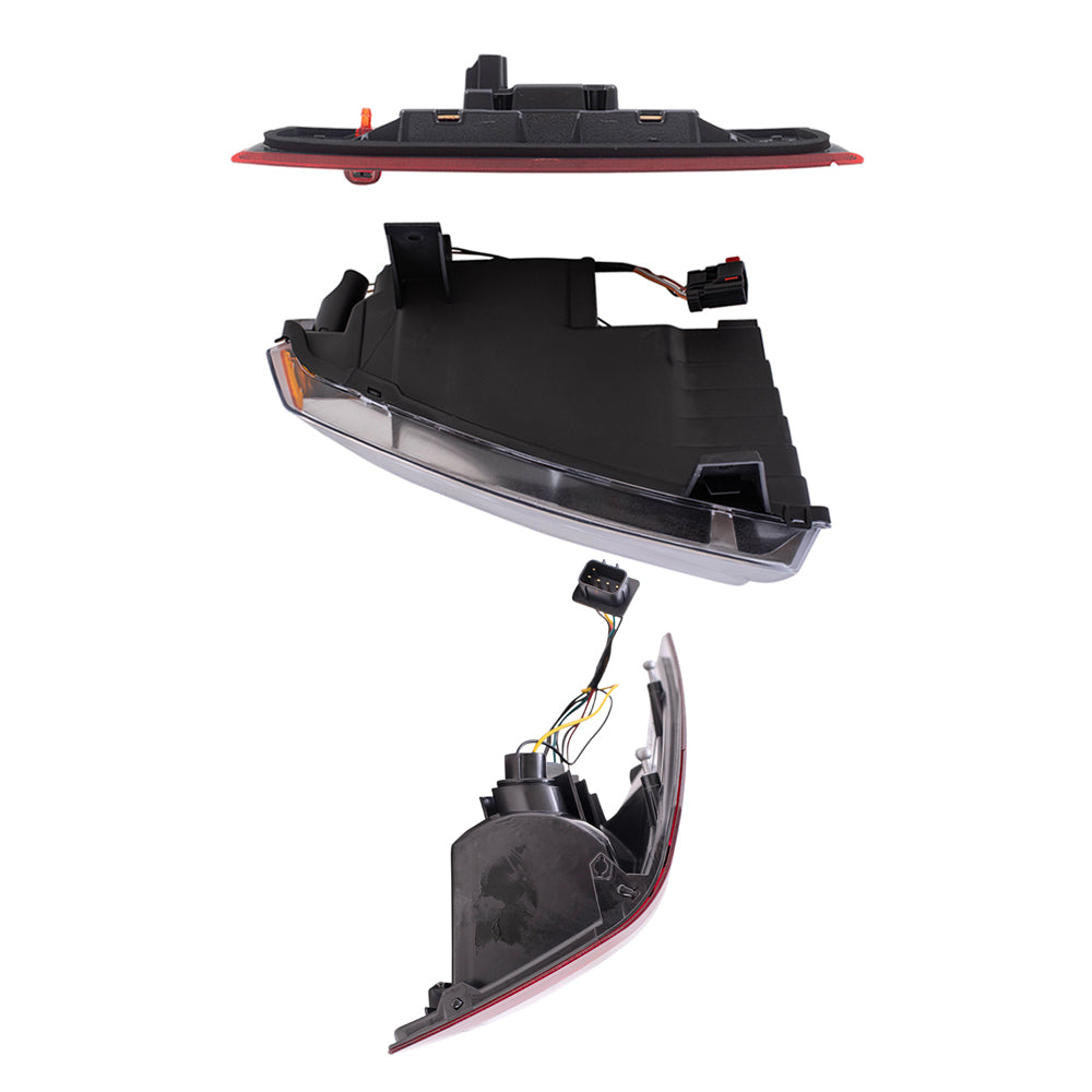 Brock Replacement Driver and Passenger Side Halogen Combination Headlight Assemblies & Tail Light Assemblies, and 3rd Brake Light 5 Piece Set Compatible with 2005-2006 Jeep Grand Cherokee