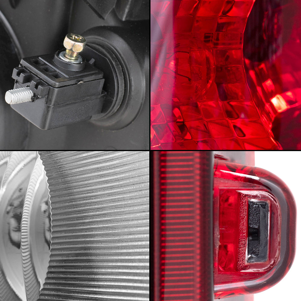 Brock Replacement Driver and Passenger Side Halogen Combination Headlights, Fog Lights, Tail Lights and 3rd Brake Light 7 Piece Set Compatible with 2005-2006 Grand Cherokee