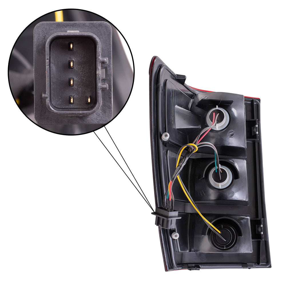 Brock Replacement Set Driver and Passenger Tail Lights with Bulb Sockets and Wiring Compatible with 2005-2006 Grand Cherokee 55156615AF 55156614AF