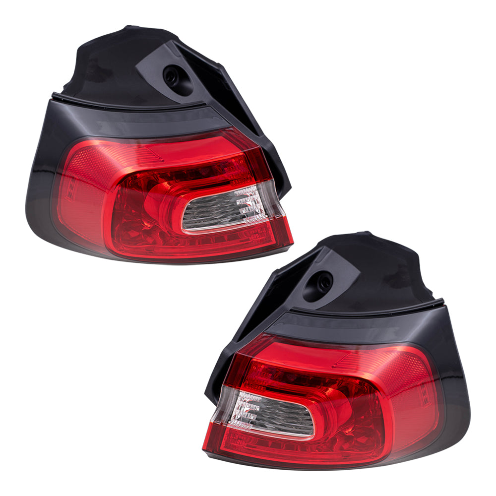 Brock Replacement Set Driver and Passenger Quarter Panel Mounted Tail Lights Compatible with 2014-2017 Cherokee 68102907AF 68102906AF