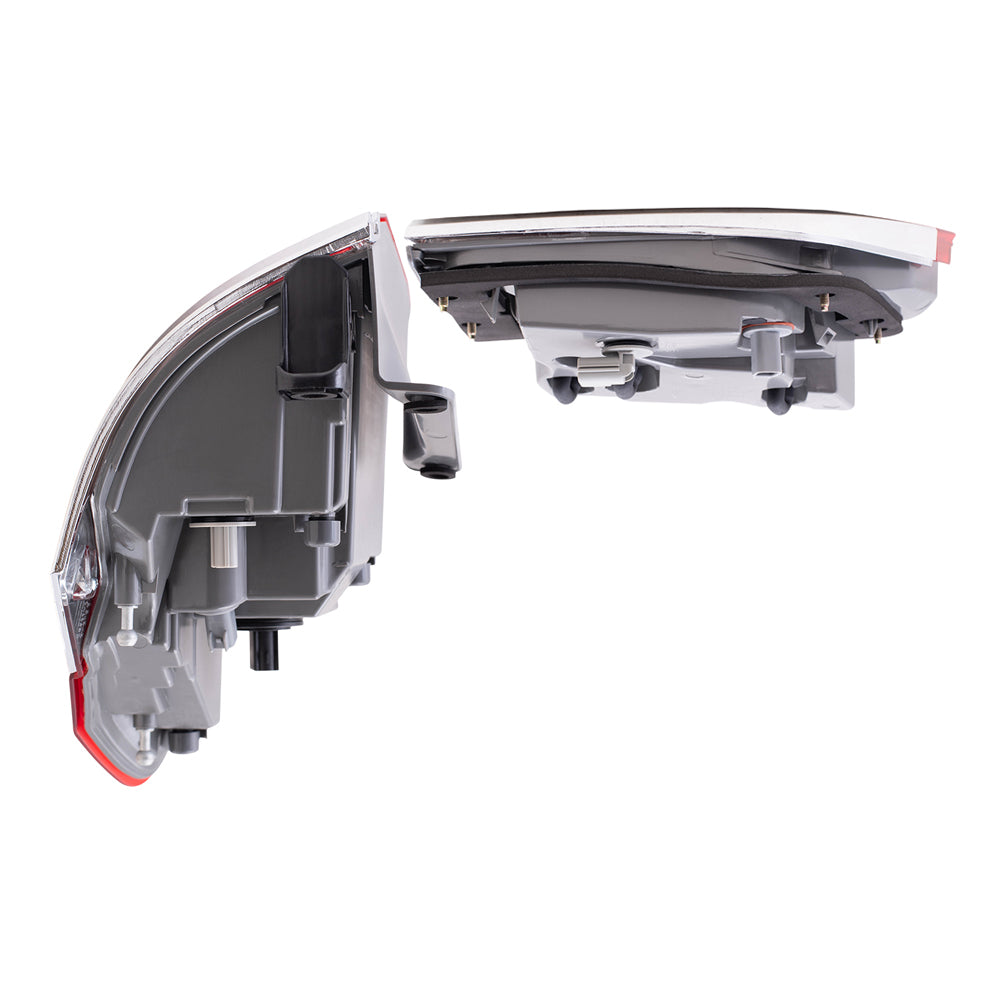 Brock Aftermarket Replacement Driver Left Passenger Right Tail Lights with Chrome Bezel without Platinum Insert Quarter Panel and Liftgate Mounted Set Compatible with 2014-2021 Grand Cherokee Laredo