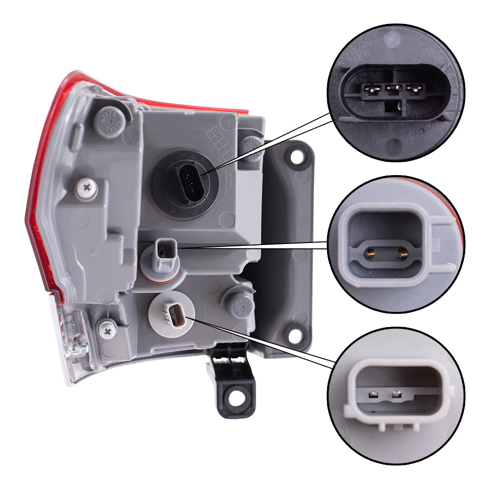 Brock Replacement Driver and Passenger Side Tail Light Assemblies with Chrome Bezel Compatible with 2014-2021 Grand Cherokee Laredo/Limited/Overland/Summit