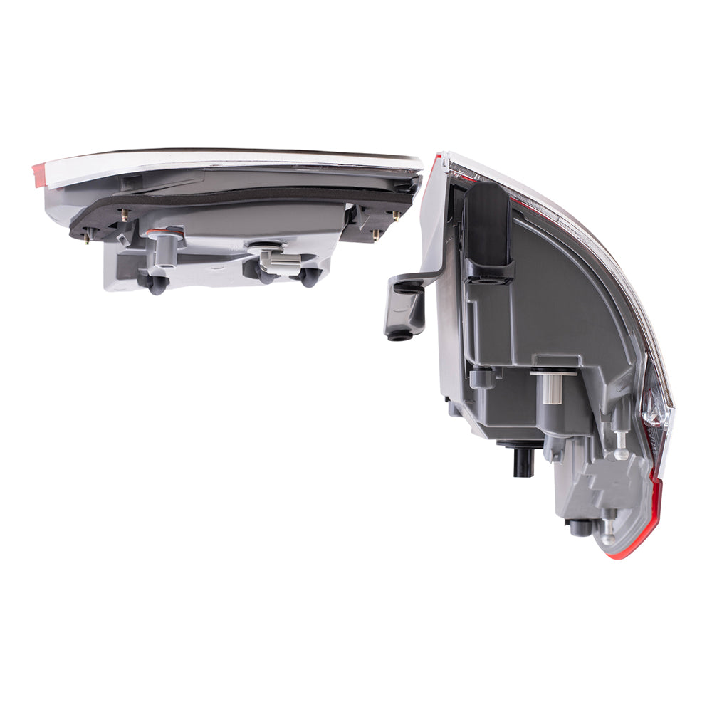 Brock Aftermarket Replacement Passenger Right Tail Light Assemblies with Chrome Bezel without Platinum Insert Quarter Panel and Liftgate Mounted Set Compatible with 2014-2021 Grand Cherokee Laredo