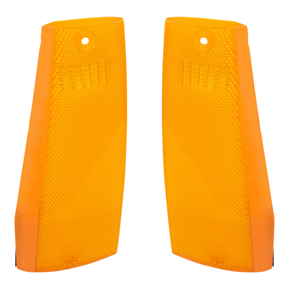 Brock Replacement Driver and Passenger Side, Side Marker Light Units with Single Headlights Compatible with 1984-1996 Cherokee 84-90 Wagoneer 86-92 Comanche