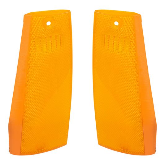 Brock Replacement Driver and Passenger Side, Side Marker Light Units with Single Headlights Compatible with 1984-1996 Cherokee 84-90 Wagoneer 86-92 Comanche