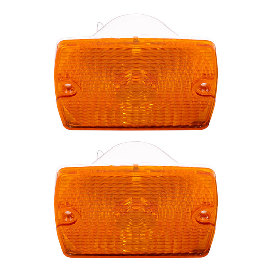 Brock Replacement Set Driver and Passenger Park Signal Front Marker Lights Compatible with 1987-1993 Wrangler 56001378