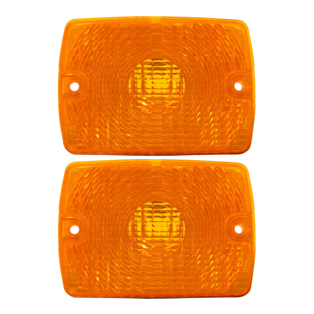 Brock Replacement Set Driver and Passenger Park Signal Front Marker Lights Compatible with 1987-1993 Wrangler 56001378