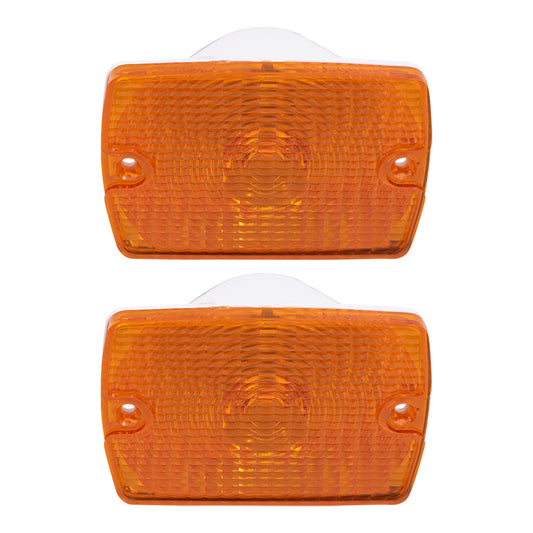 Brock Replacement Set Driver and Passenger Park Signal Front Marker Lights Compatible with 1994-1995 Wrangler 55055077