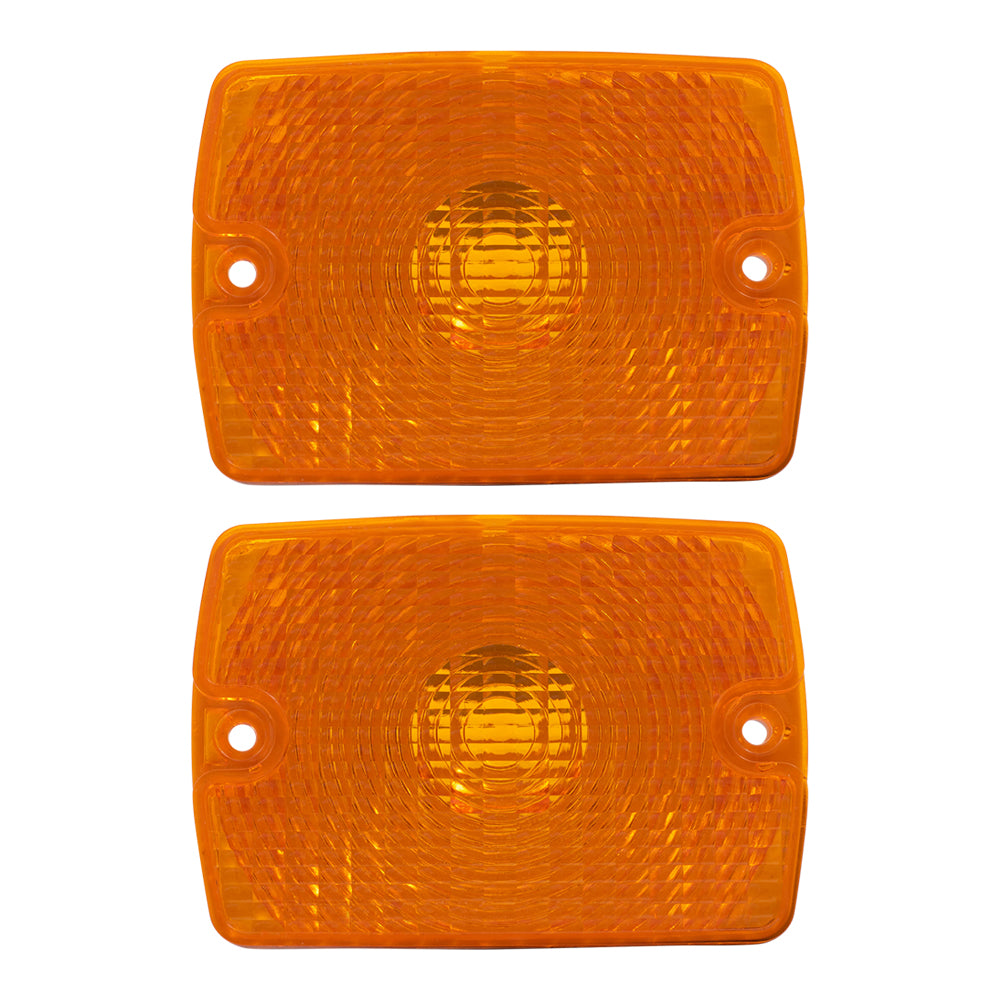 Brock Replacement Set Driver and Passenger Park Signal Front Marker Lights Compatible with 1994-1995 Wrangler 55055077