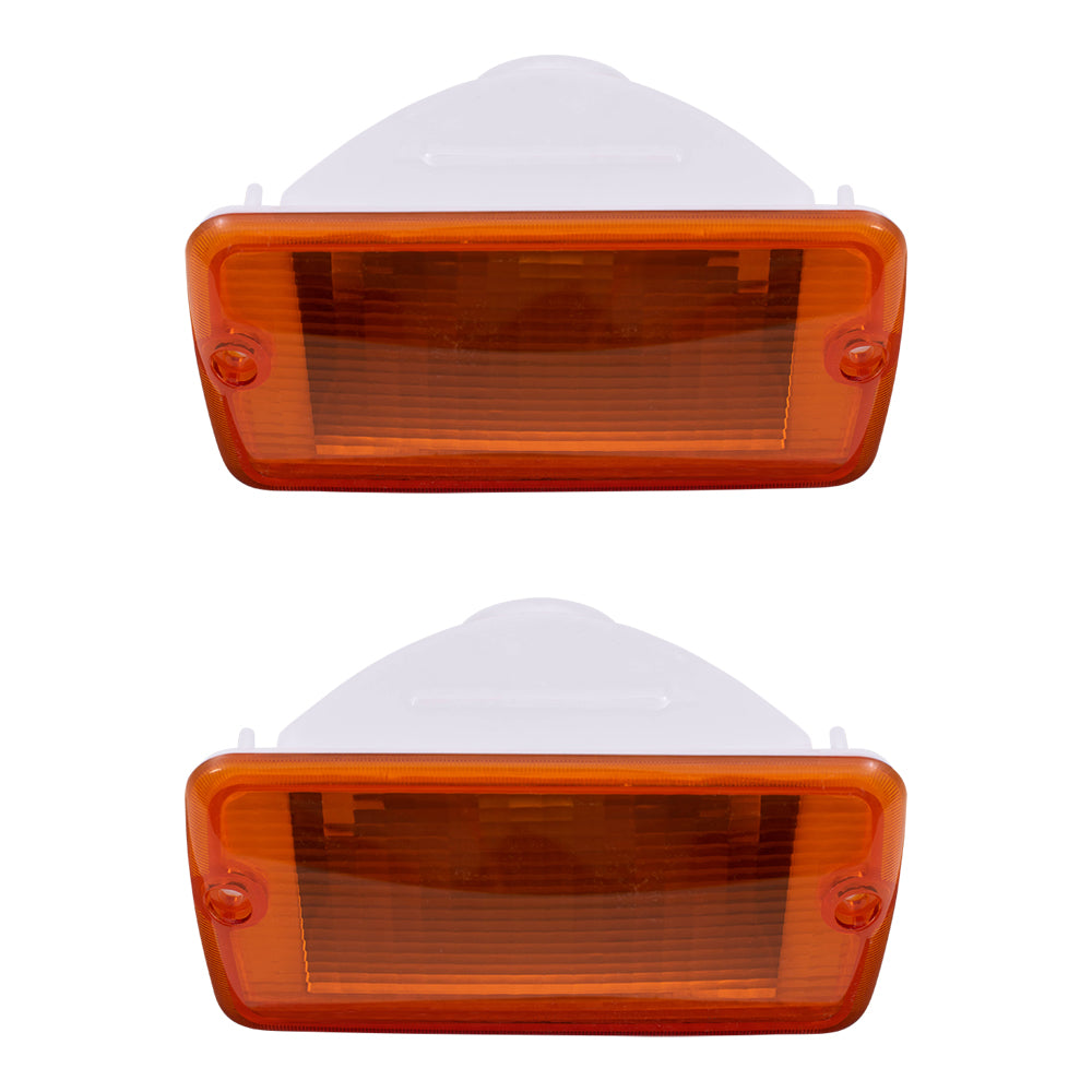Brock Replacement Set Driver and Passenger Park Signal Front Marker Lights Compatible with 2001-2006 Wrangler 55157033AA 55156488AB