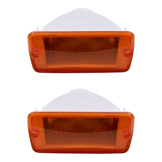 Brock Replacement Set Driver and Passenger Park Signal Front Marker Lights Compatible with 2001-2006 Wrangler 55157033AA 55156488AB