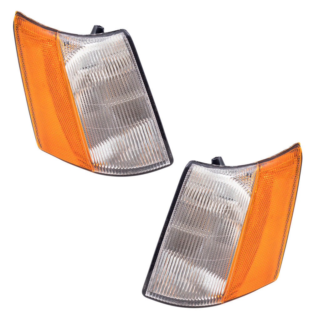 Brock Replacement Set Driver and Passenger Signal Side Marker Lights Compatible with 1993-1998 Grand Cherokee 56005105 56005104
