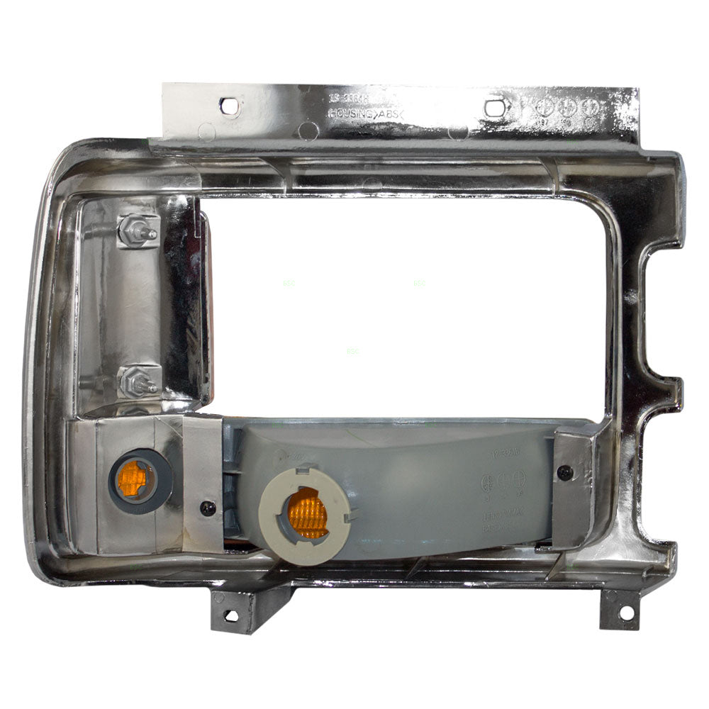 Brock Replacement Driver Park Signal Side Marker Light Chrome Bezel Compatible with 1991-1996 Dakota with Aero Package 56003351