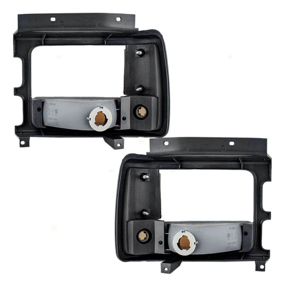 Brock Replacement Set Park Signal Side Marker Lights with Headlamp Bezel Compatible with 1991-1996 Dakota with Aero Package 83506613 83506612