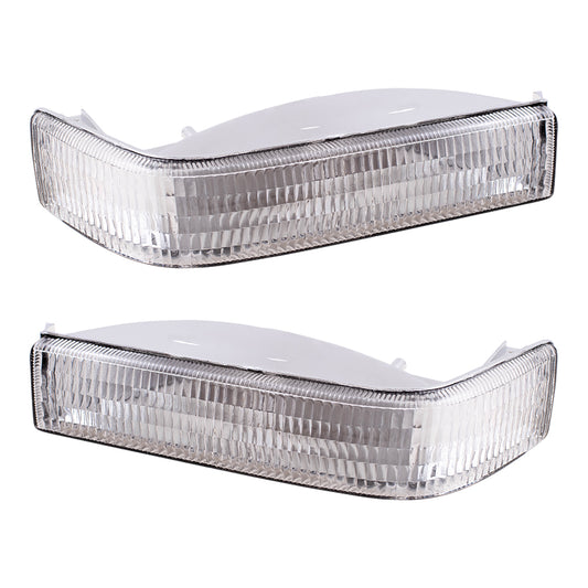 Brock Replacement Set Driver and Passenger Park Signal Front Marker Lights Compatible with 1993 Grand Wagoneer 1993-1996 Grand Cherokee
