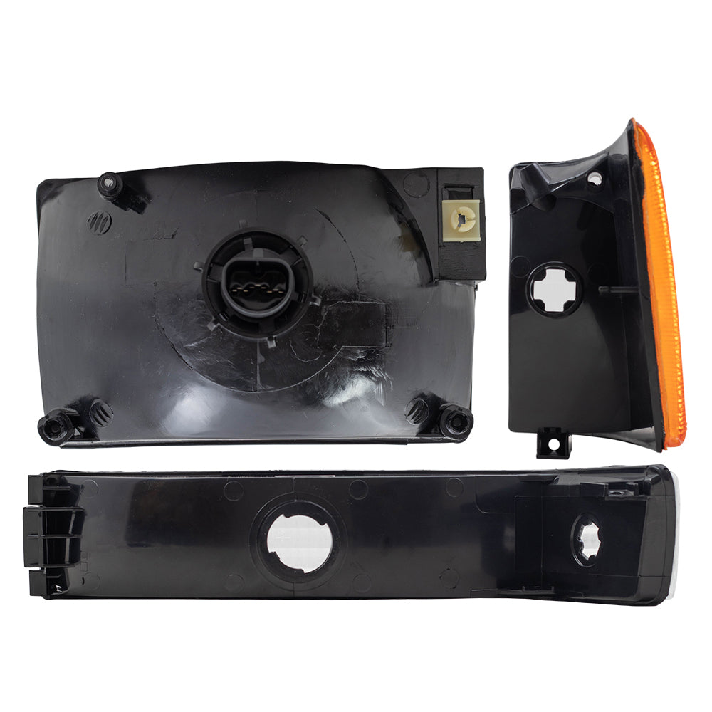 Brock Replacement 6 Pc Set Headlights, Park Signal and Side Marker Lights Compatible with 1997-1998 Grand Cherokee