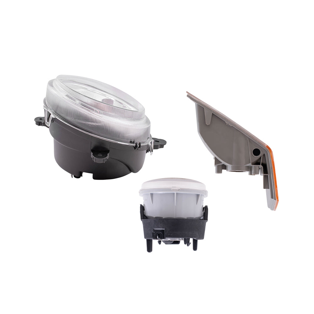 Brock Replacement Halogen Headlight Assemblies without Leveling, Park Signal Marker Lights and Fog Lights 6 Piece Set Compatible with 2010 Patriot