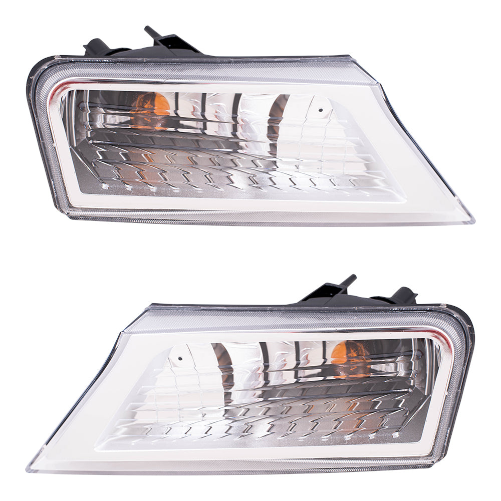 Brock Replacement Set Driver and Passenger Park Signal Corner Marker Lights Compatible with 2009-2012 Liberty 57010125AA 57010124AA