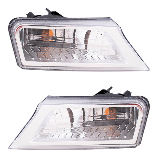 Brock Replacement Set Driver and Passenger Park Signal Corner Marker Lights Compatible with 2009-2012 Liberty 57010125AA 57010124AA