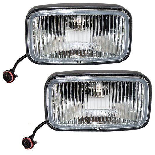 Brock Replacement Pair Set Fog Lights Compatible with 1993-1995 Grand Cherokee 4713582