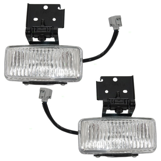 Brock Replacement Set Driver and Passenger Fog Lights Compatible with 1997-1998 Grand Cherokee 55155313 55155312