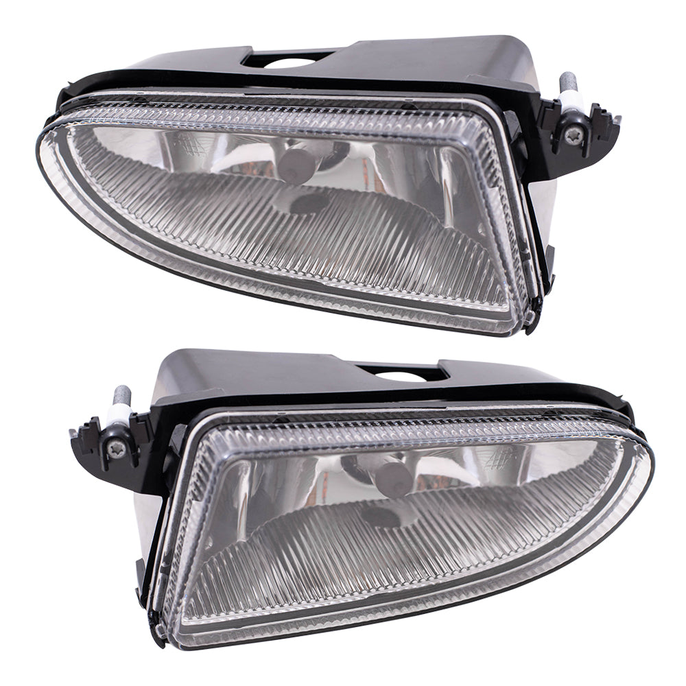 Brock Replacement Driver and Passenger Fog Lights Compatible with 2001-2005 PT Cruiser 5288797AD 5288796AD