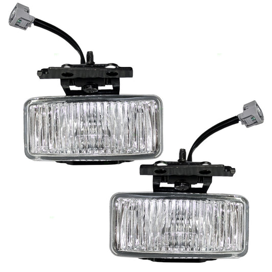 Brock Replacement Set Driver and Passenger Fog Lights Compatible with 1997-2001 Cherokee 55055275AB 55055274AB