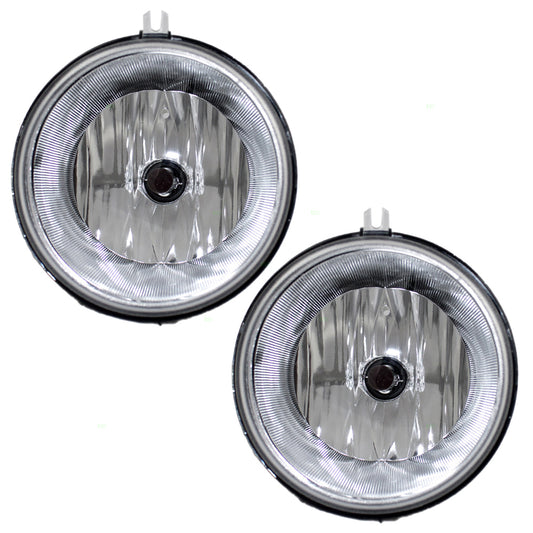 Brock Replacement Pair Set Fog Lights Compatible with 2005 2006 2007 Liberty 55156866AA