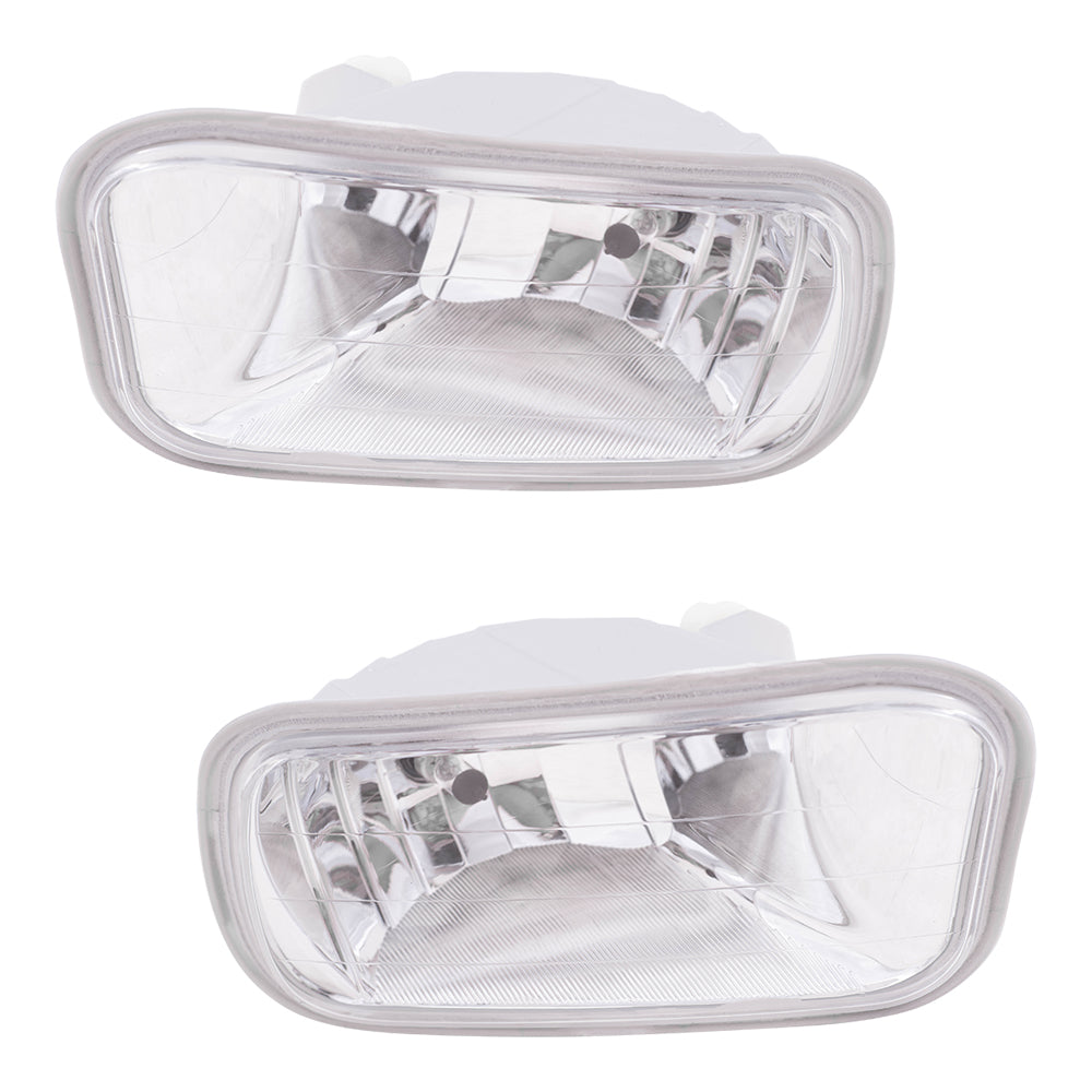 Brock Replacement Pair Set Fog Lights Compatible with 2009-2018 Pickup Truck 55372735AB 55372734AB