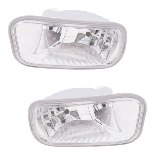 Brock Replacement Pair Set Fog Lights Compatible with 2009-2018 Pickup Truck 55372735AB 55372734AB