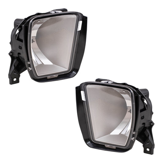 Brock Replacement Driver and Passenger Side Standard Type Fog Light Assemblies Compatible with 2013-2018 1500 & 2019-2021 1500 Classic