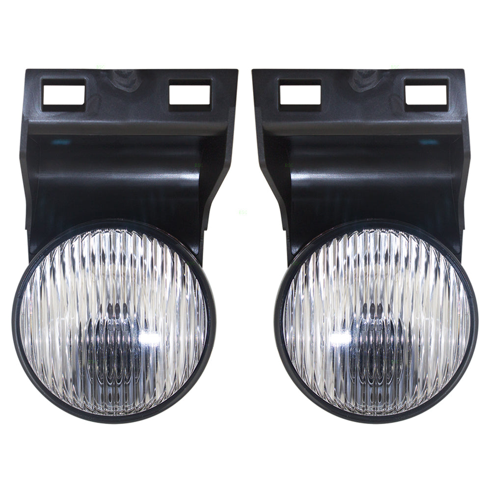 Brock Replacement Set Driver and Passenger Fog Lights with 3" Diameter Lens Compatible with 1994-1998 1500 2500 3500 Pickup Truck 55055181 55055180
