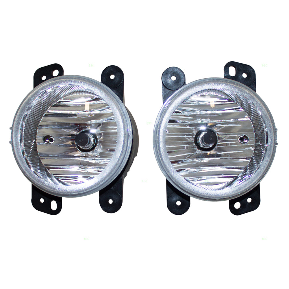 Brock Replacement Pair Set Fog Lights Clear Lens w/ Bezels, Bulb, Wiring & Switch Compatible with 2011-2014 Charger 5182026AA CH2594103