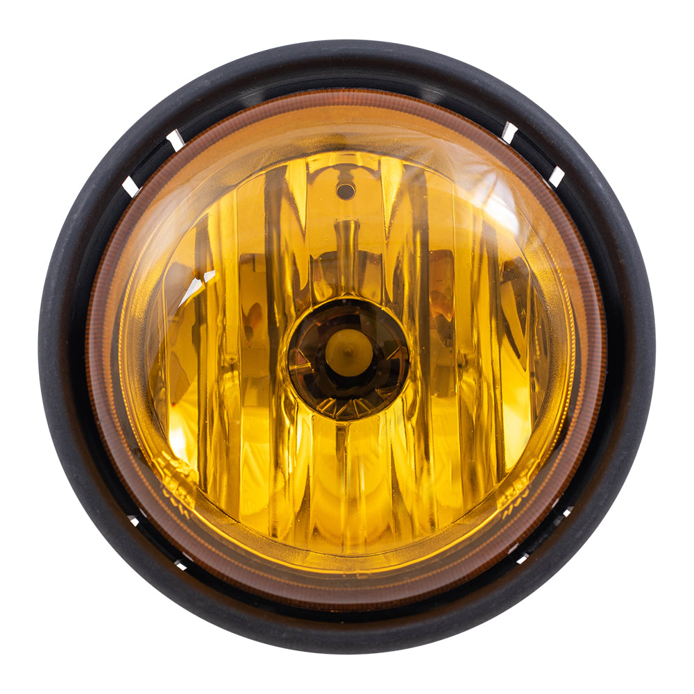Brock Replacement Driver or Passenger Side Halogen Fog Light Assembly with Amber Lens Compatible with 01-10 Columbia