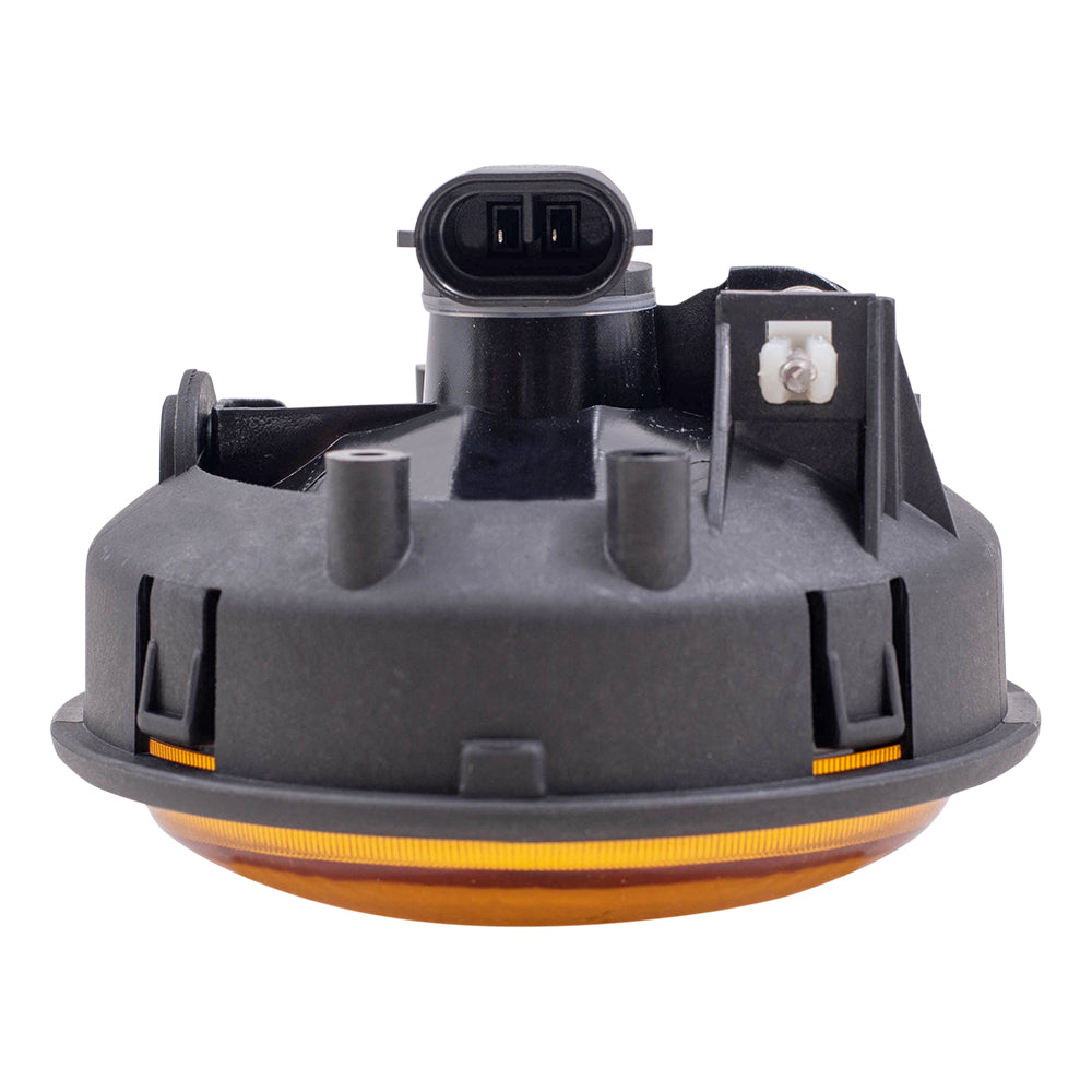 Brock Replacement Driver or Passenger Side Halogen Fog Light Assembly with Amber Lens Compatible with 01-10 Columbia