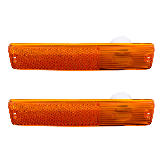Brock Replacement Pair Set Front Signal Side Marker Lights Compatible with 1968-1986 CJ Series J0994020