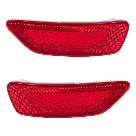 Brock Replacement Pair Set Rear Bumper Trim Reflectors Signal Marker Lens Compatible with 2011-2016 Journey Compass Grand Cherokee 57010721AC 57010720AC