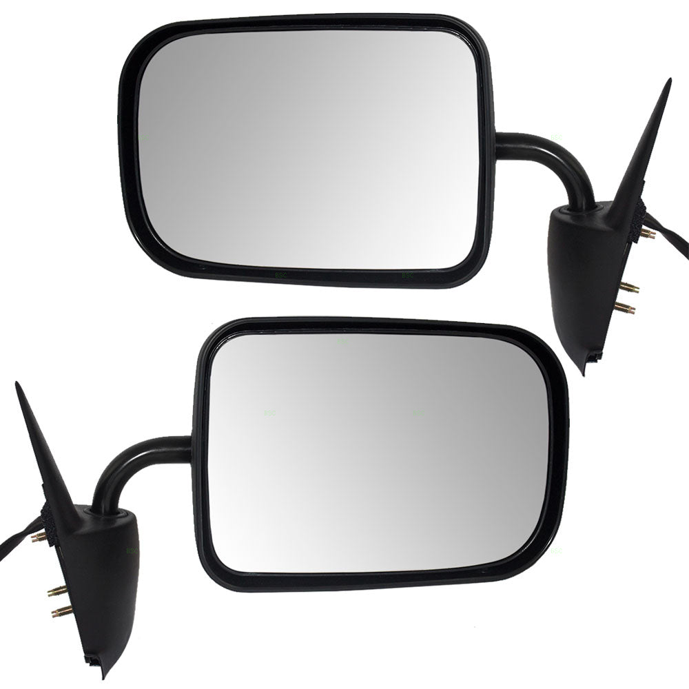 Brock Replacement Driver and Passenger Side Power Mirrors Textured Black Compatible with 1994-1997 1500/2500/3500