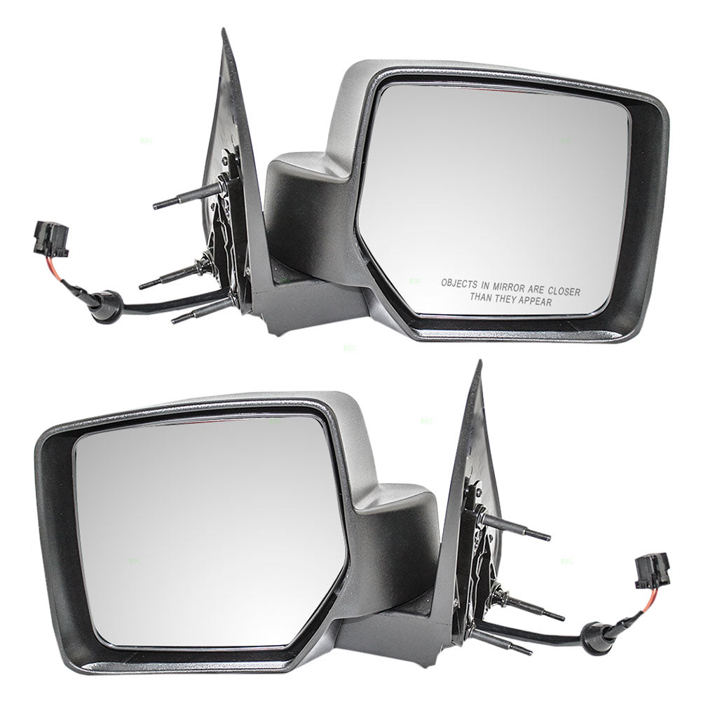Replacement Set Driver and Passenger Power Side View Mirrors Textured Black Compatible with 2008-2012 Liberty 57010077AF 57010076AF