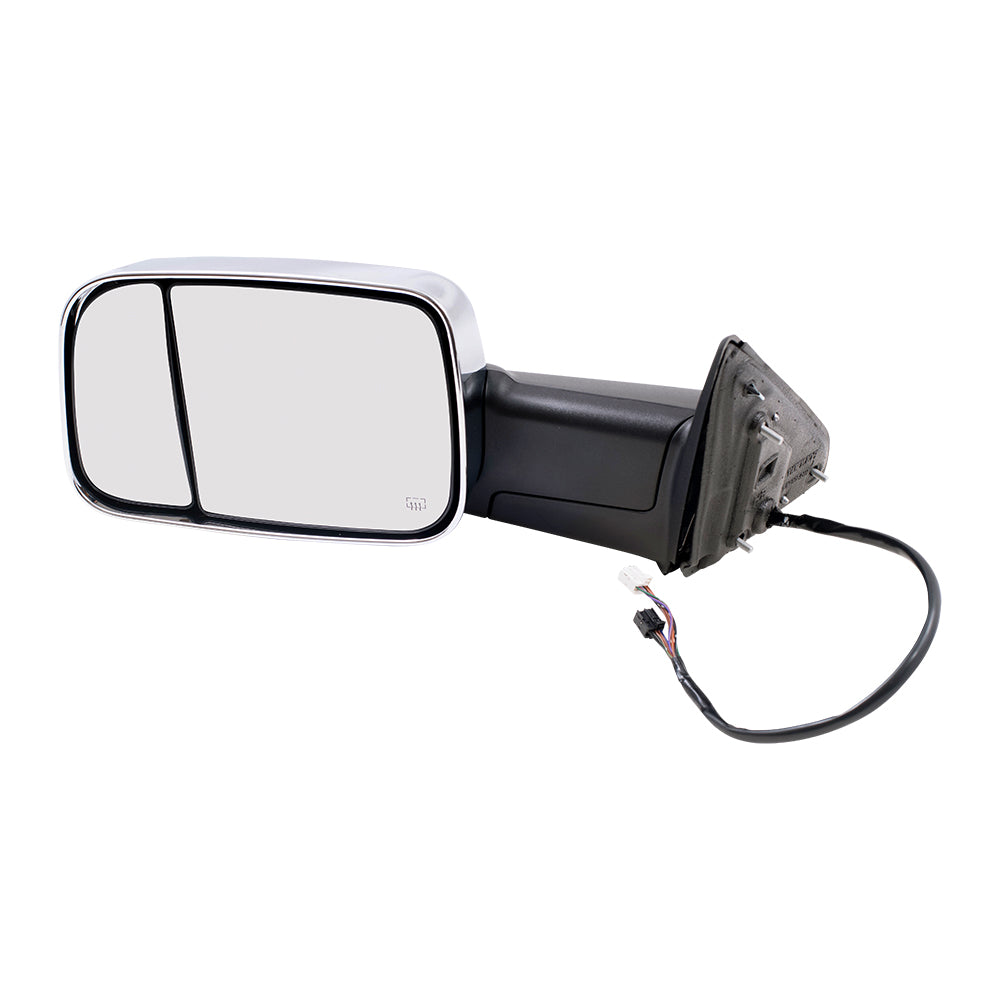 Brock Replacement Driver Side Power Tow Mirror with Heat, Signal, Puddle Light, Temperature Sensor & Memory Compatible with 2013-2018 1500/2500/3500 & 2019-2021 1500 Classic