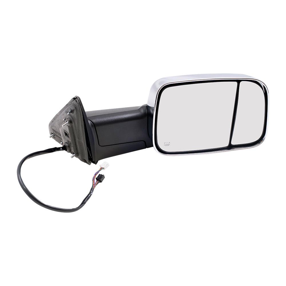 Brock Replacement Passenger Side Power Tow Mirror with Heat, Signal, Puddle Light and Memory Compatible with 2013-2018 1500/2500/3500 & 2019-2021 1500 Classic