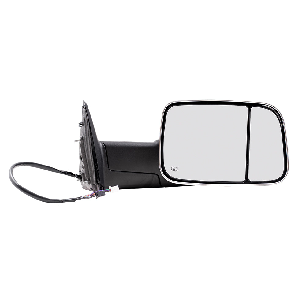 Brock Replacement Passenger Side Power Tow Mirror with Heat, Signal, Puddle Light and Memory Compatible with 2013-2018 1500/2500/3500 & 2019-2021 1500 Classic