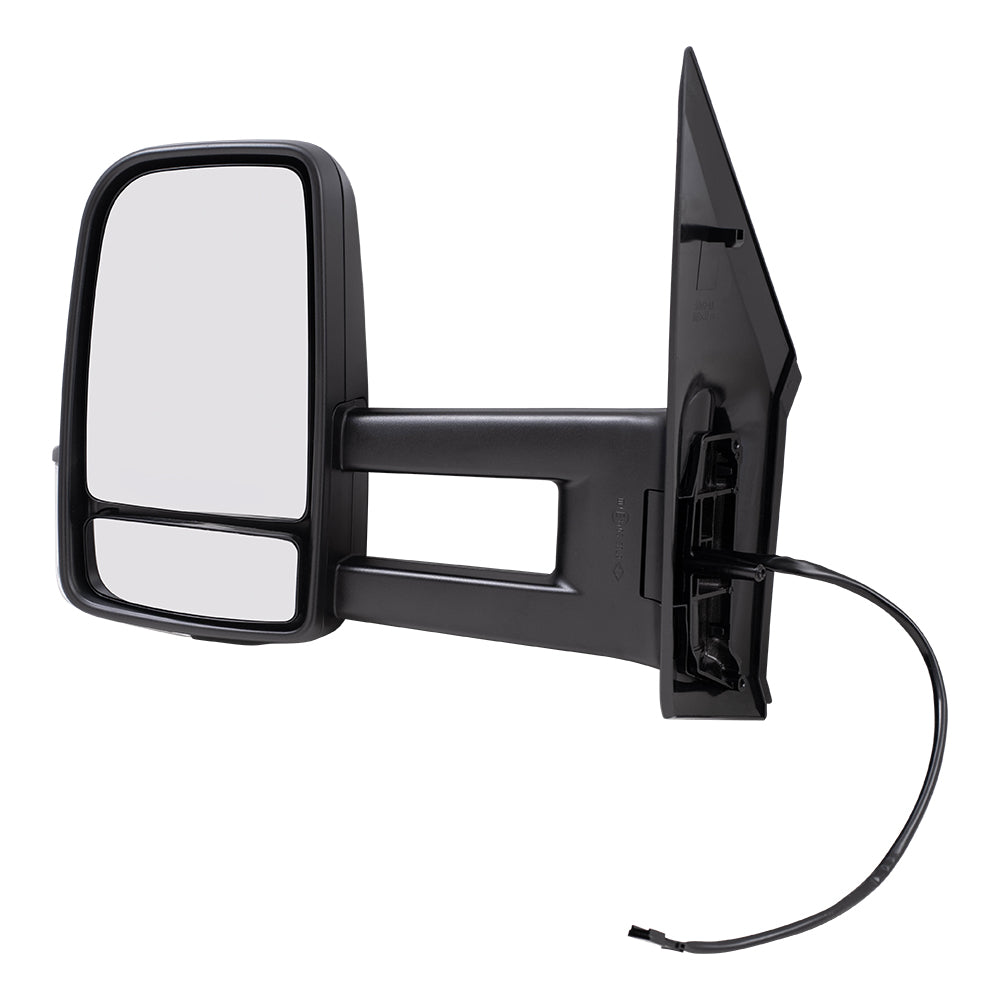 Brock Replacement Driver Side Extended Type Power Mirror Textured Black with Heat and Signal without Blind Spot Detection Compatible with 2006-2018 Sprinter