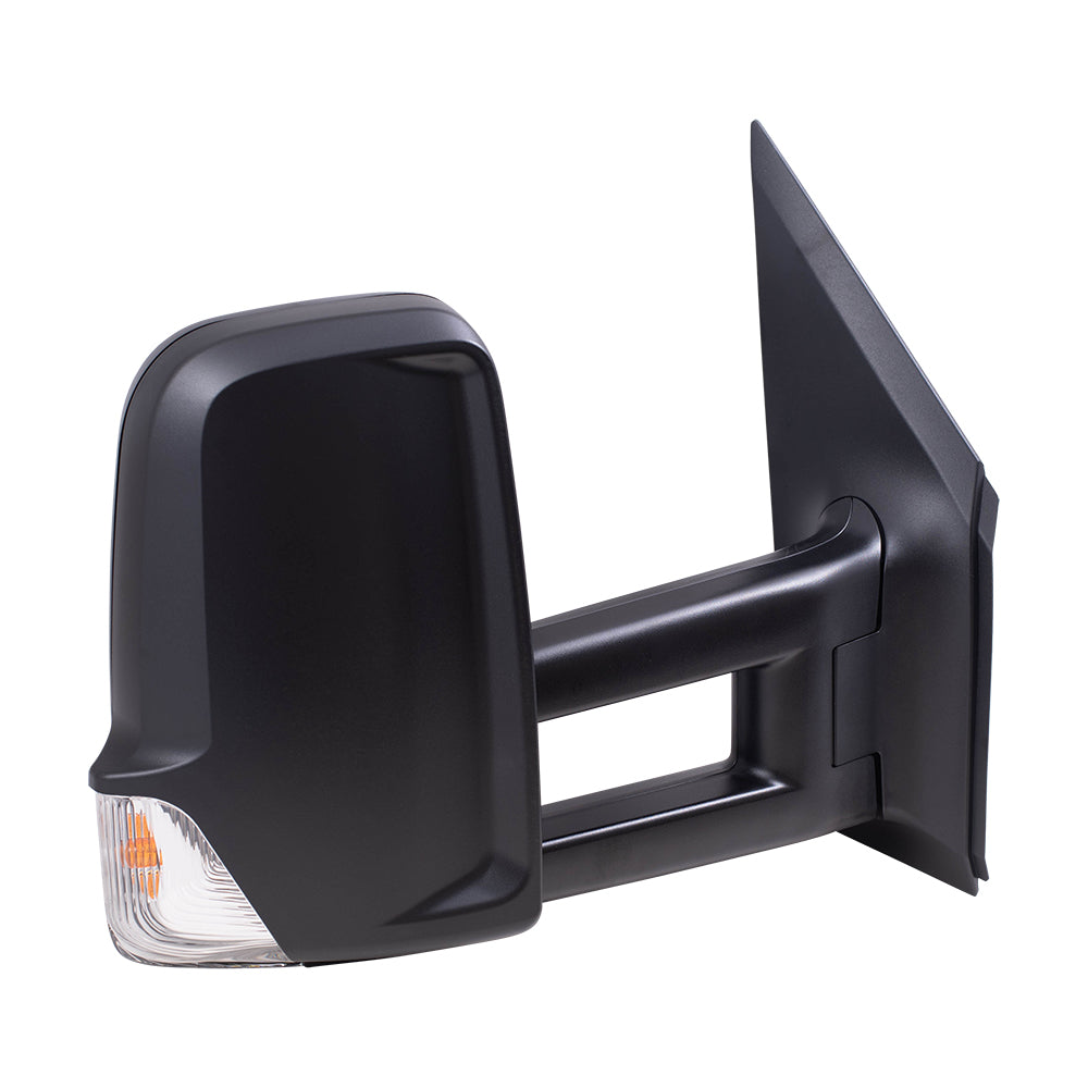 Brock Replacement Driver and Passenger Side Extended Type Power Mirrors Textured Black with Heat and Signal without Blind Spot Detection Compatible with 2006-2018 Sprinter