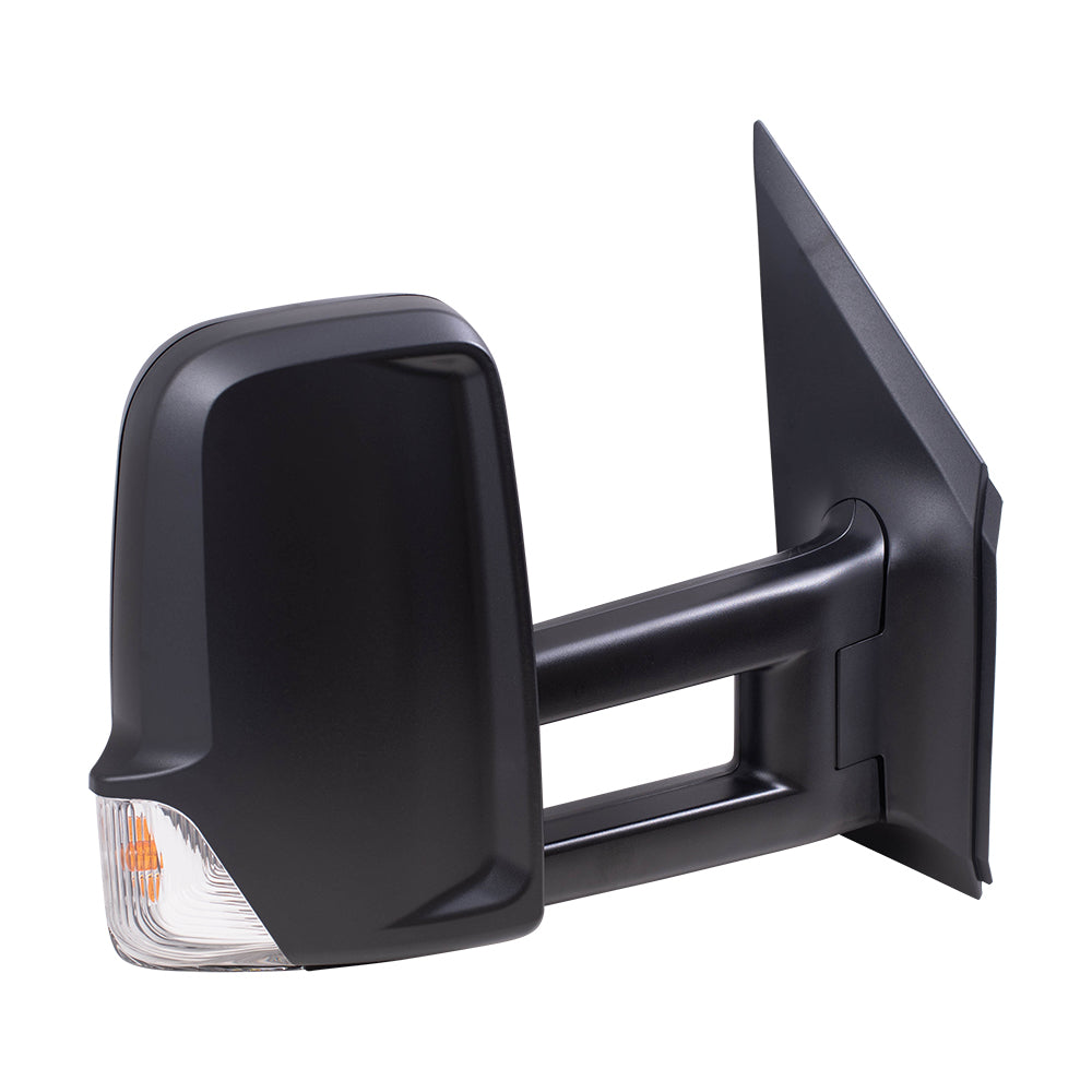 Brock Replacement Passenger Side Extended Type Power Mirror Textured Black with Heat and Signal without Blind Spot Detection Compatible with 2006-2018 Sprinter