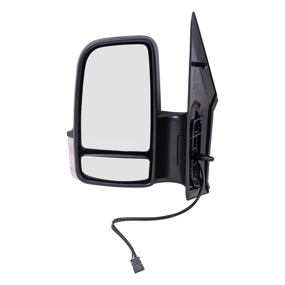 Brock Replacement Driver Side Standard Type Power Mirror Textured Black with Heat and Signal without Blind Spot Detection Compatible with 2006-2018 Sprinter