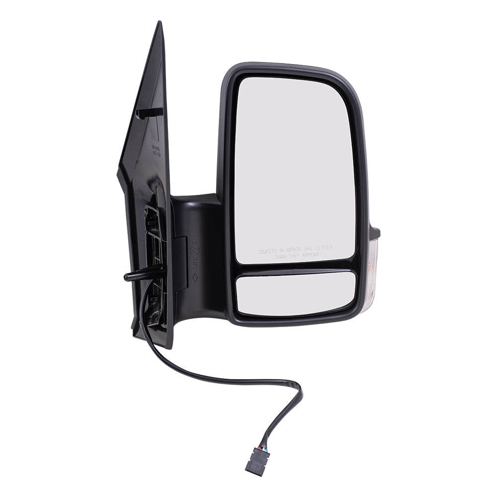 Brock Replacement Passenger Side Standard Type Power Mirror Textured Black with Heat and Signal without Blind Spot Detection Compatible with 2006-2018 Sprinter